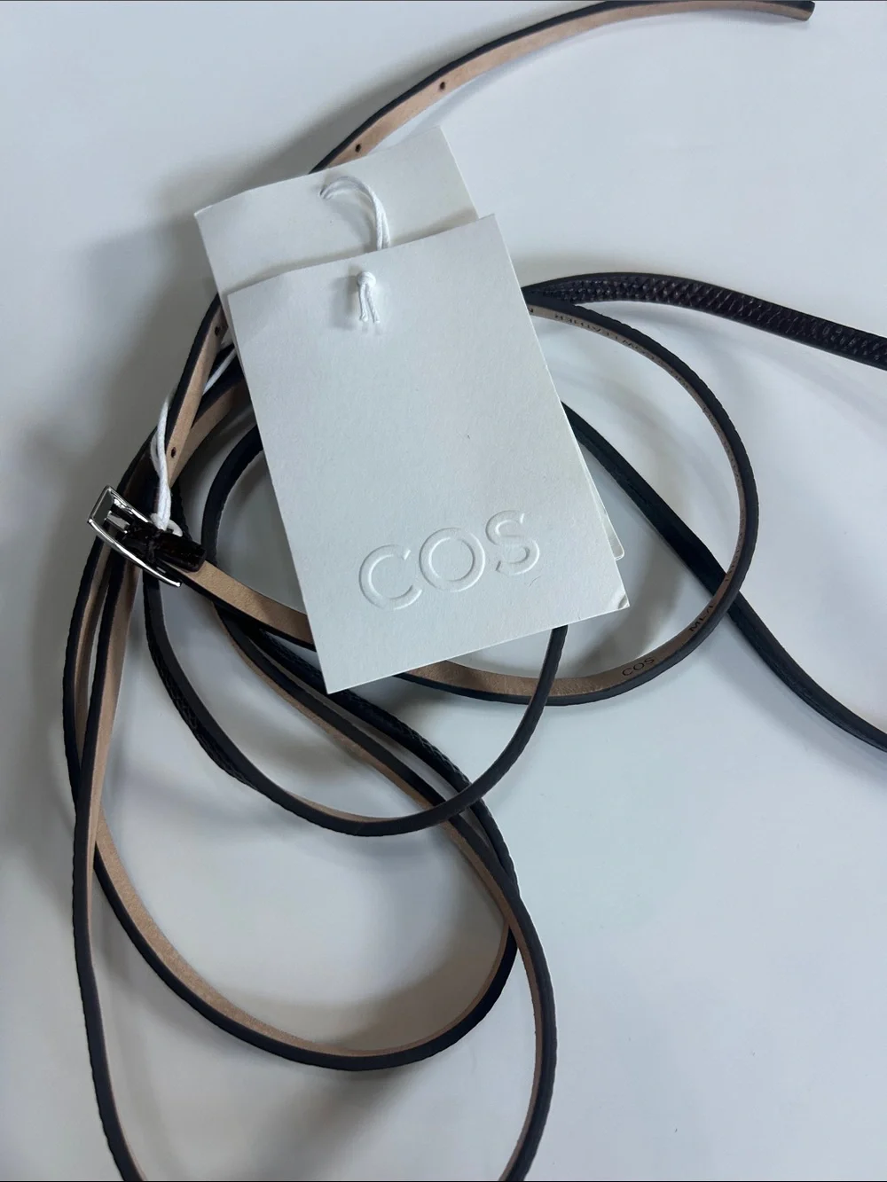 NWT (size M/L) COS SKINNY DOUBLE-WRAP LEATHER BELT